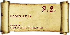Peska Erik névjegykártya
